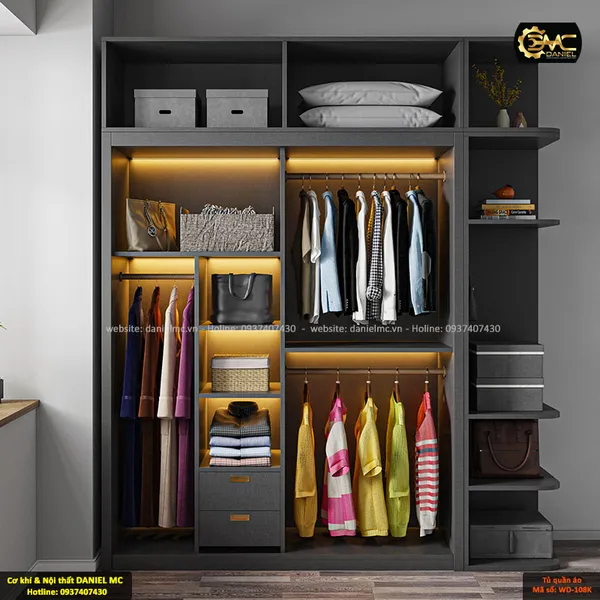 Tủ quần áo cánh kính WD-108K