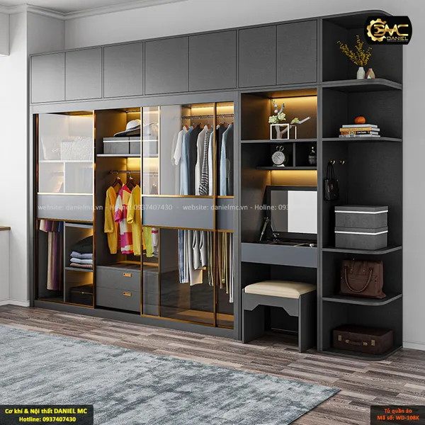 Tủ quần áo cánh kính WD-108K