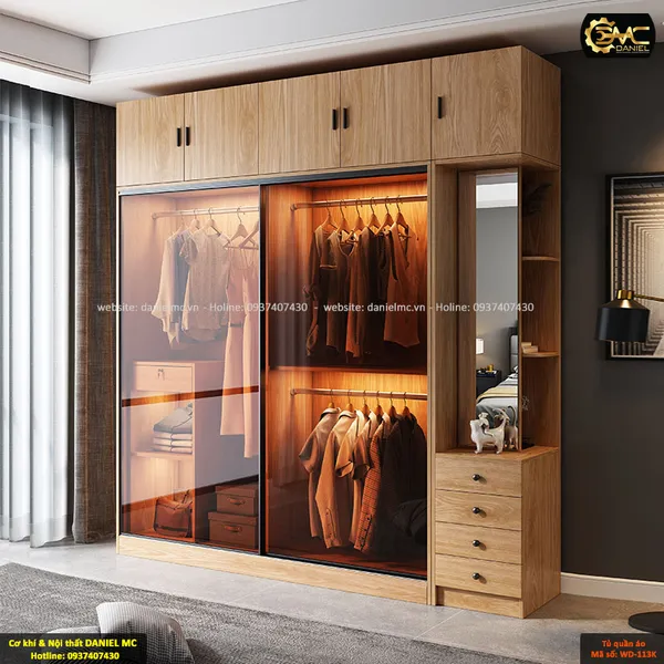 Tủ quần áo cánh kính WD-113K
