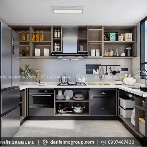 Tủ bếp nhôm kính KC-4027K