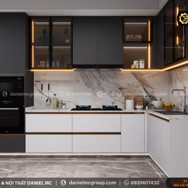 Tủ bếp nhôm kính KC-4034K