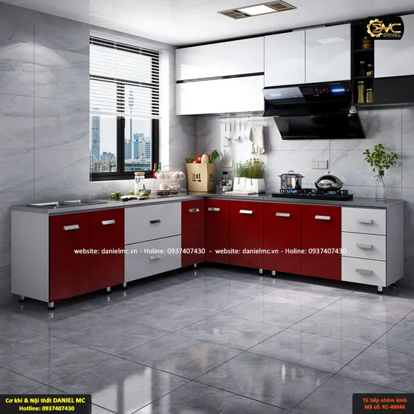 Tủ bếp nhôm kính KC-4004K