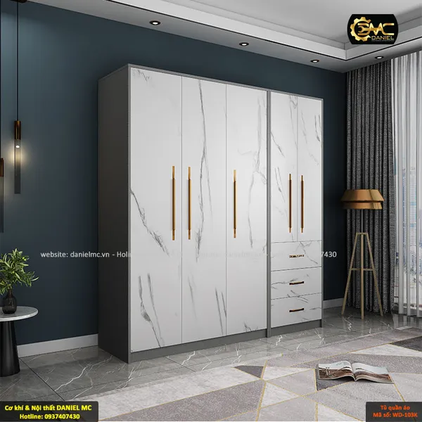 Tủ quần áo cánh kính WD-103K