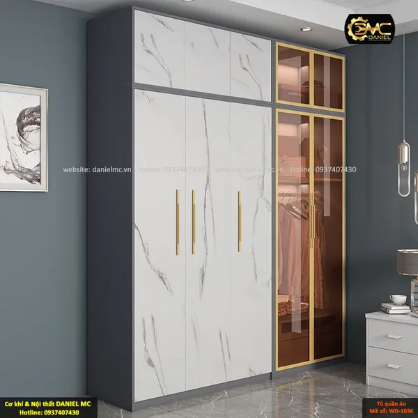 Tủ quần áo cánh kính WD-103K