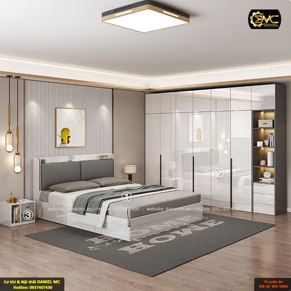 Tủ quần áo Acrylic bóng gương WD-109A