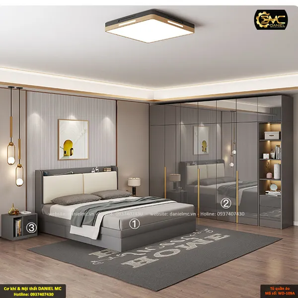 Tủ quần áo Acrylic bóng gương WD-109A