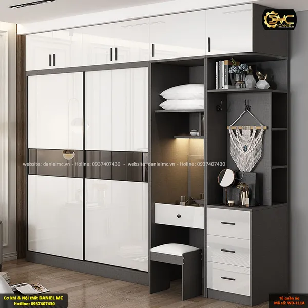 Tủ quần áo Acrylic bóng gương WD-111A