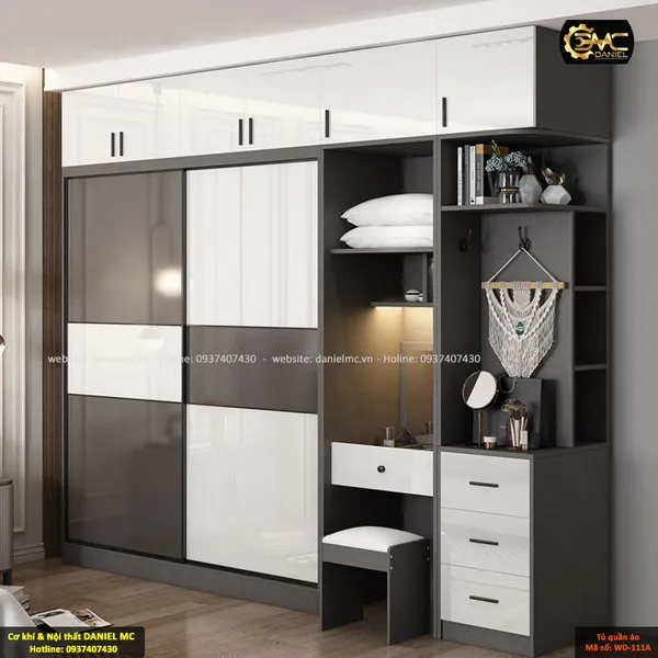 Tủ quần áo Acrylic bóng gương WD-111A