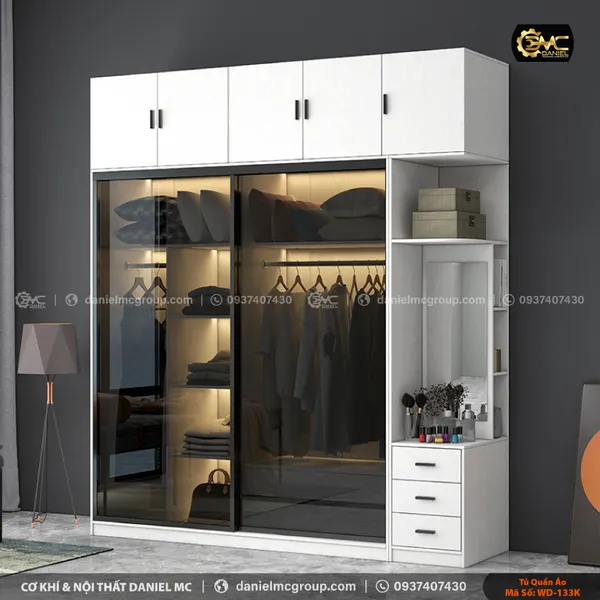 Tủ quần áo cánh kính WD-133K