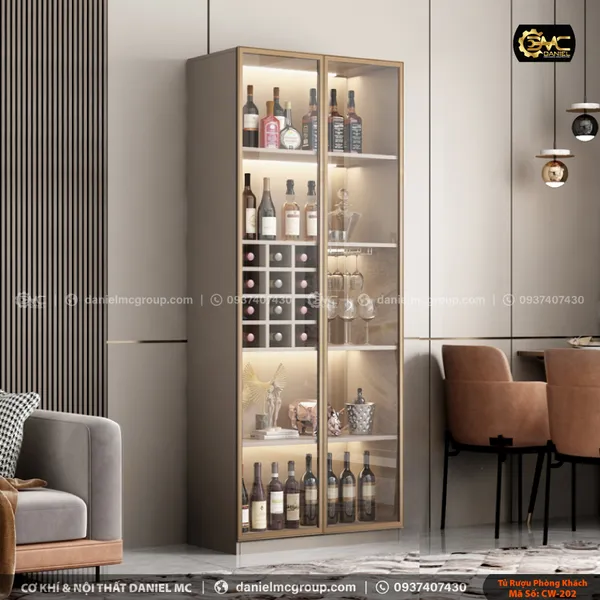 Tủ rượu cánh kính CW-202
