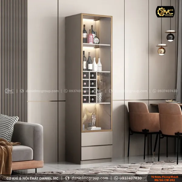 Tủ rượu cánh kính CW-202