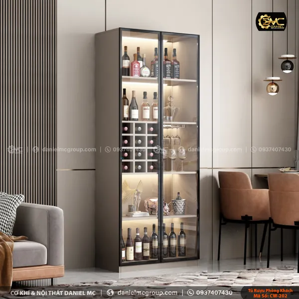 Tủ rượu cánh kính CW-202