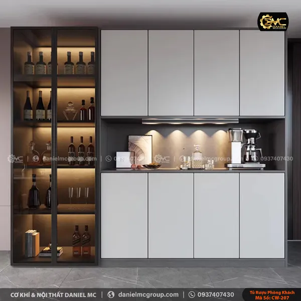 Tủ rượu cánh kính CW-207