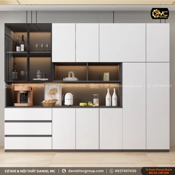 Tủ rượu cánh kính CW-209