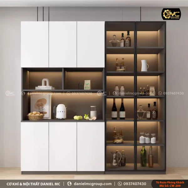 Tủ rượu cánh kính CW-209