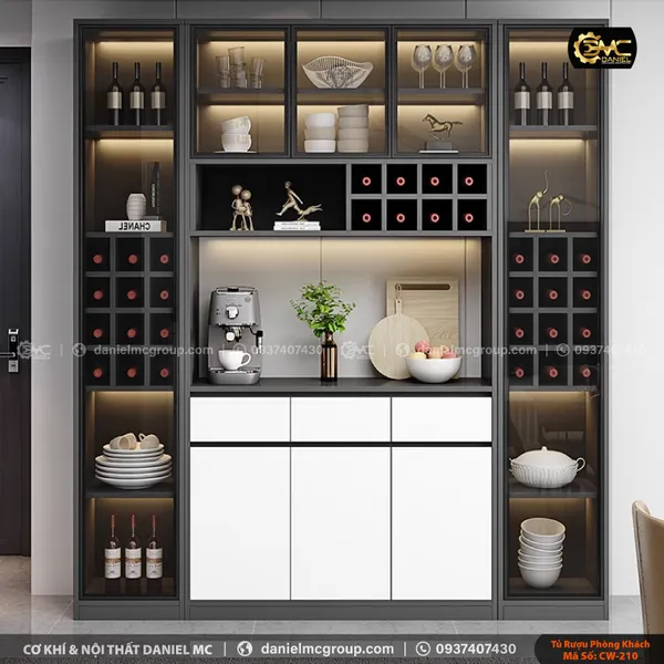 Tủ rượu cánh kính CW-210