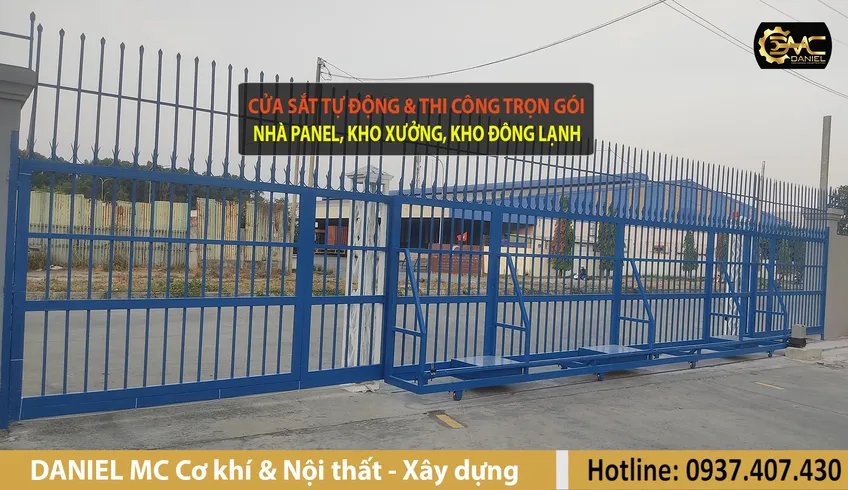 Thi công cửa sắt tự động cảnh báo an toàn, thi công nhà xưởng trọn gói - TPHCM
