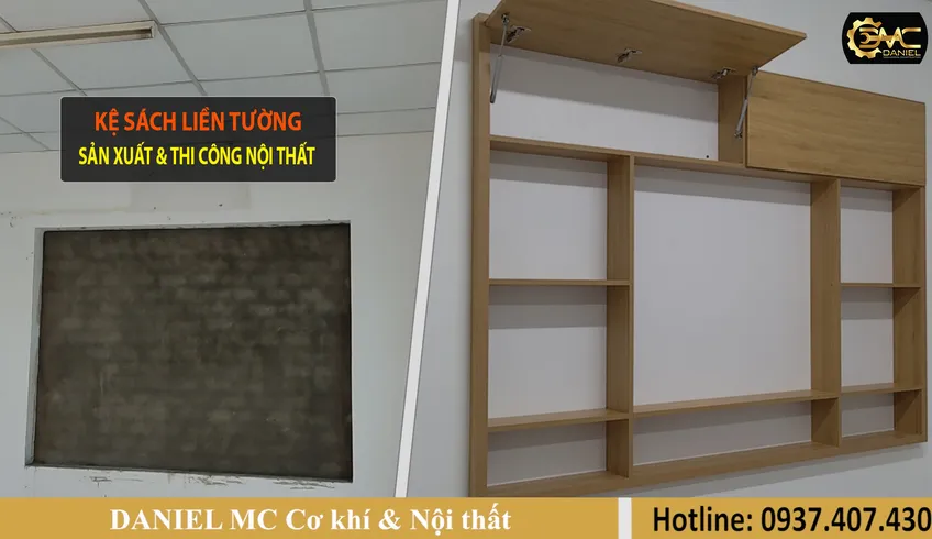 Thi công kệ sách đẹp, sửa chữa nhà văn phòng, thiết kế thi công nội thất trọn gói - Quận 1 HCM