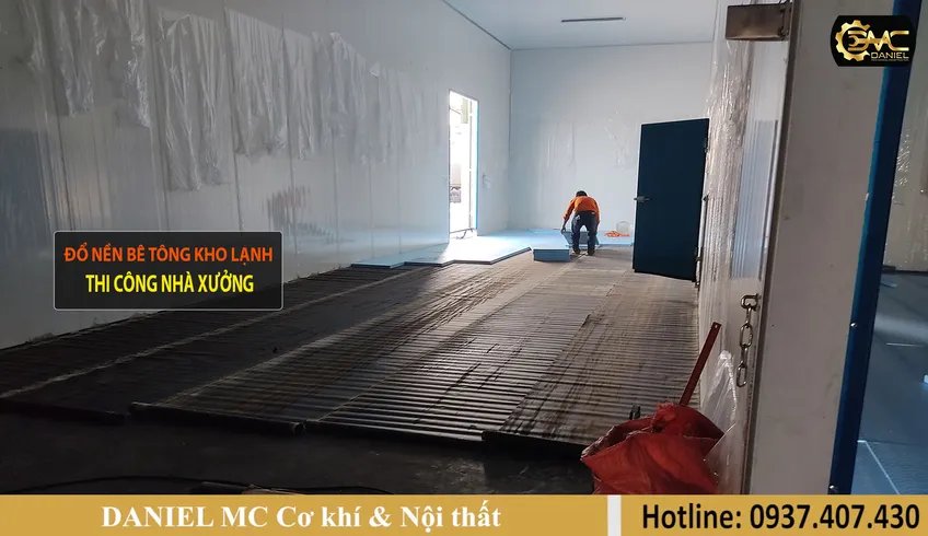 Đổ bê tông thi công kho lạnh, xây dựng nhà xưởng trọn gói, sửa chữa văn phòng - Bình Chánh HCM