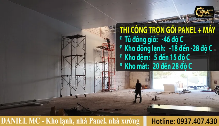 Thi công kho panel trọn gói, thi công phòng sạch panel INOX 304, nhà panel - TPHCM