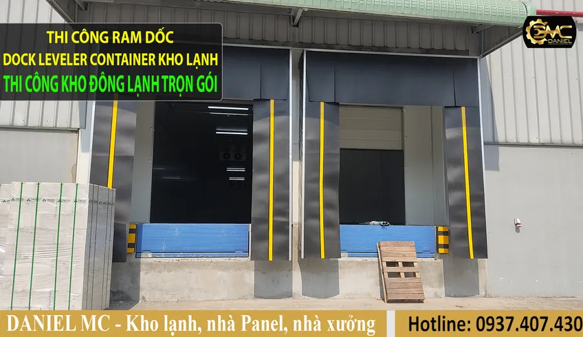 Để bê tông ram dốc, thi công dock leveler container, THI CÔNG KHO LẠNH VỚI HỆ THỐNG ĐIỀU KHIỂN TỪ XA 24/24 - Thủ Đức