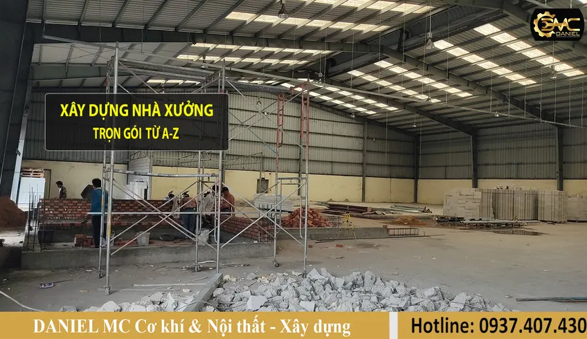 Thi công ram dốc dock leveler container, xây dựng nhà xưởng trọn gói, cải tại nhà xưởng - Long An