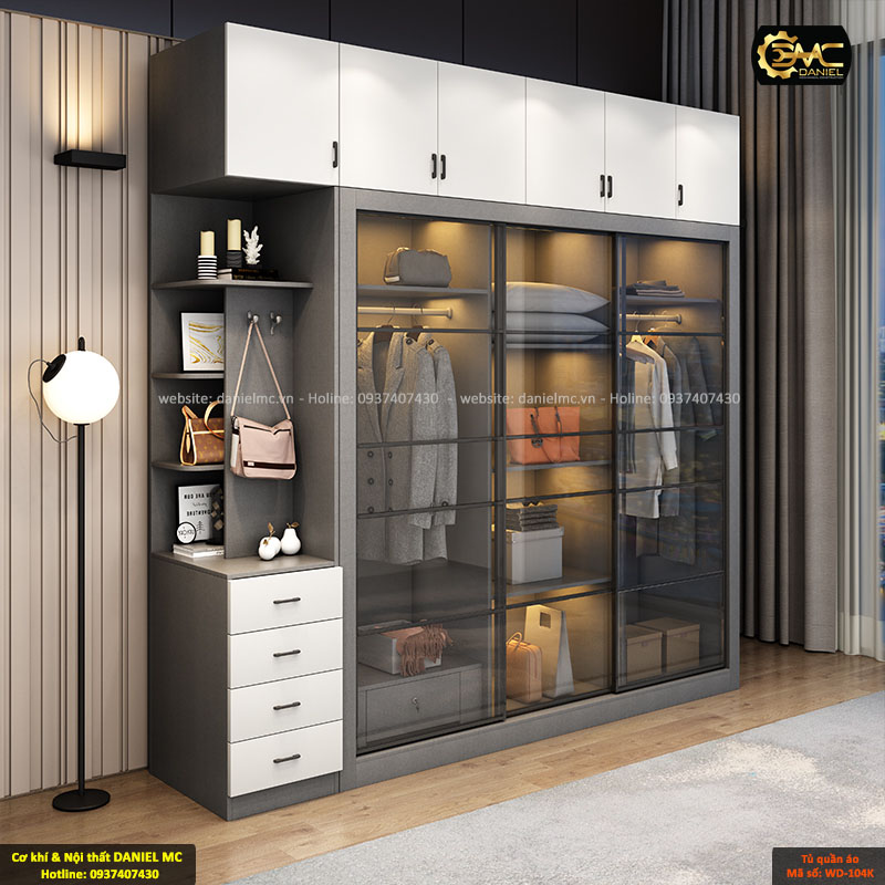Tủ quần áo cánh kính WD-104K Tủ quần áo cánh kính WD-104K