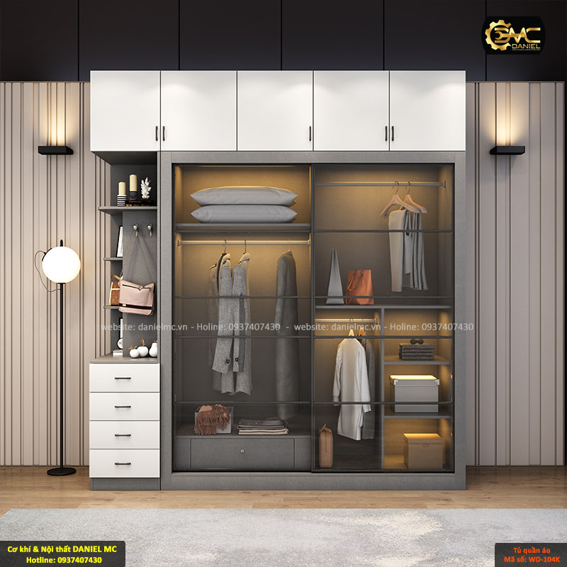 Tủ quần áo cánh kính WD-104K Tủ quần áo cánh kính WD-104K