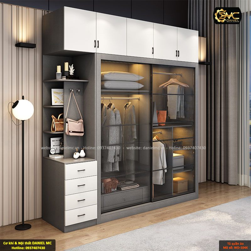 Tủ quần áo cánh kính WD-104K Tủ quần áo cánh kính WD-104K