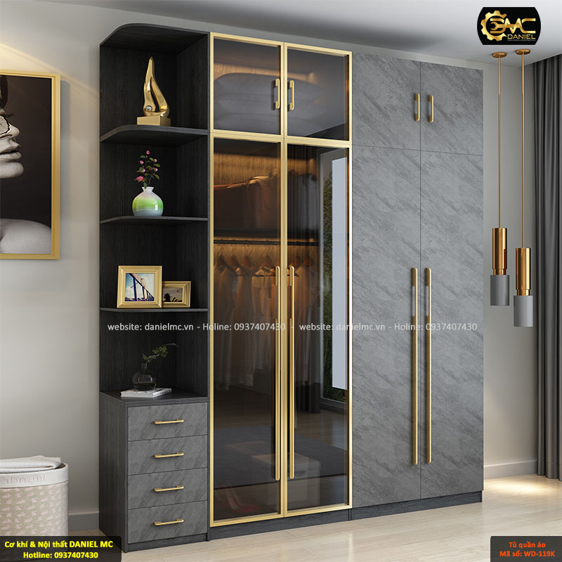 Tủ quần áo cánh kính WD-119K Tủ quần áo cánh kính WD-119K