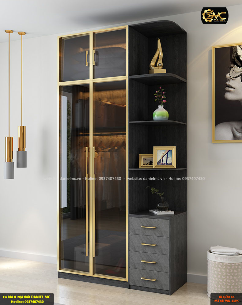 Tủ quần áo cánh kính WD-119K Tủ quần áo cánh kính WD-119K
