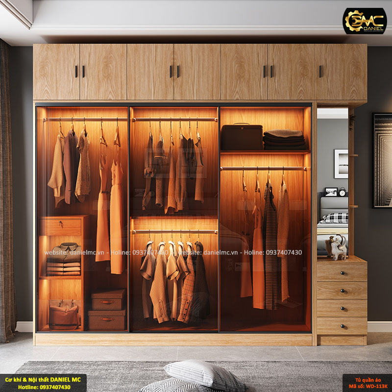 Tủ quần áo cánh kính WD-113K Tủ quần áo cánh kính WD-113K