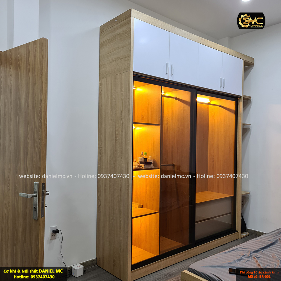 Thi công tủ áo cánh kính nhà anh Thành - Quận 9 Thi công tủ áo cánh kính nhà anh Thành - Quận 9