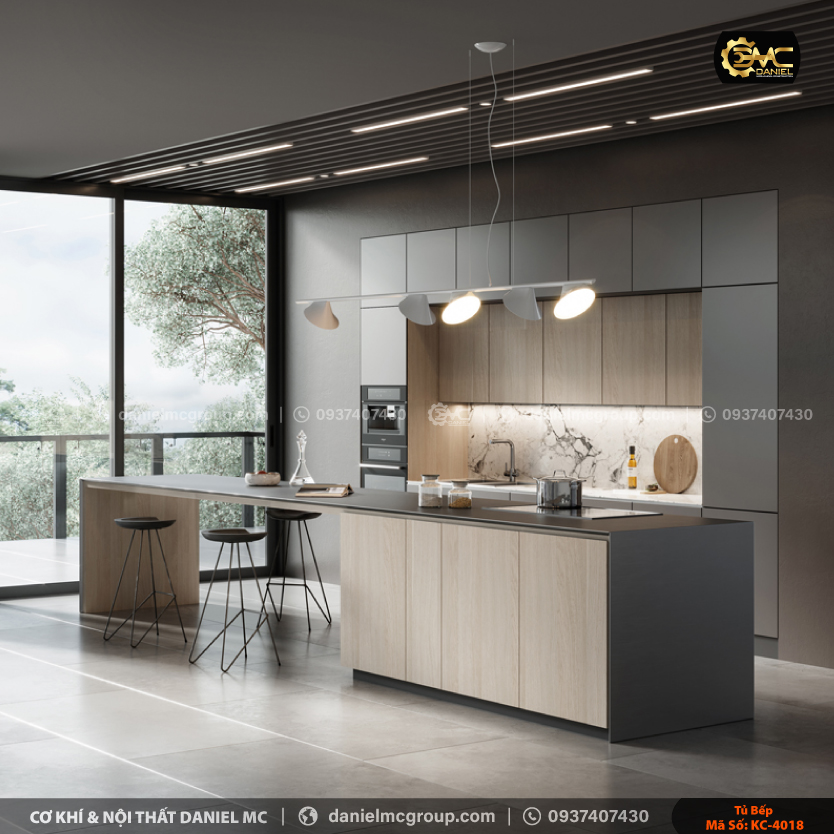 Tủ bếp đẹp KC-4018 Tủ bếp đẹp KC-4018