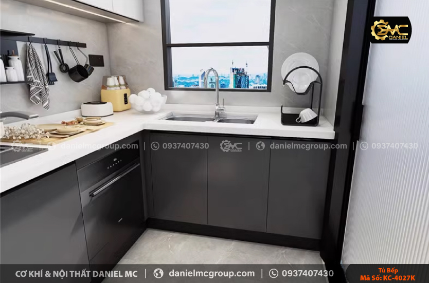 Tủ bếp nhôm kính KC-4027K Tủ bếp nhôm kính KC-4027K