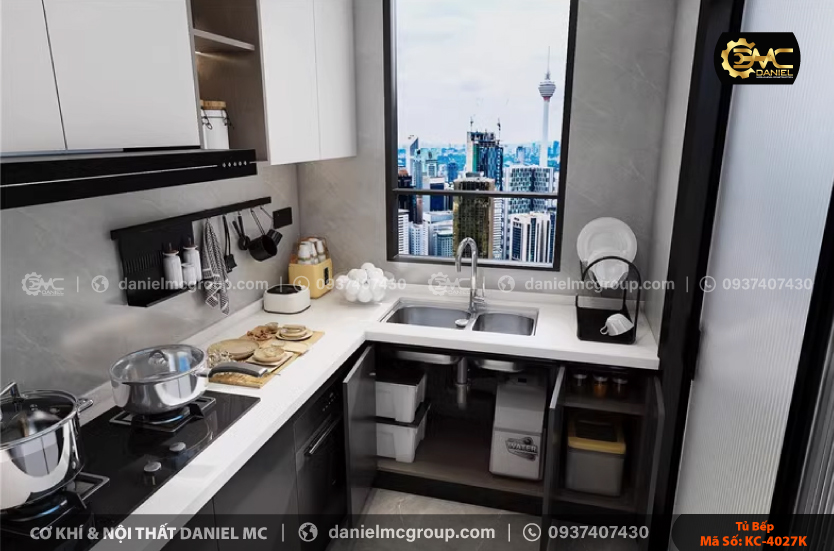 Tủ bếp nhôm kính KC-4027K Tủ bếp nhôm kính KC-4027K