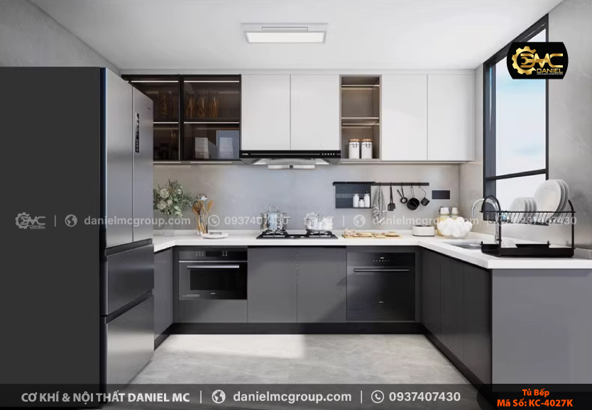 Tủ bếp nhôm kính KC-4027K Tủ bếp nhôm kính KC-4027K