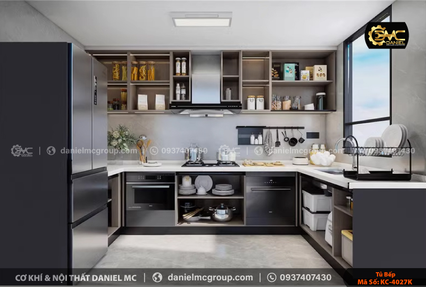 Tủ bếp nhôm kính KC-4027K Tủ bếp nhôm kính KC-4027K