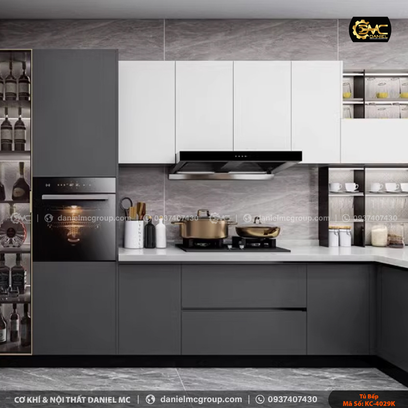 Tủ bếp nhôm kính KC-4029K Tủ bếp nhôm kính KC-4029K