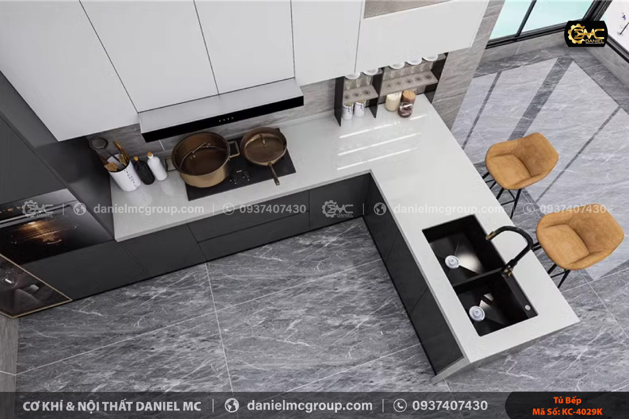Tủ bếp nhôm kính KC-4029K Tủ bếp nhôm kính KC-4029K