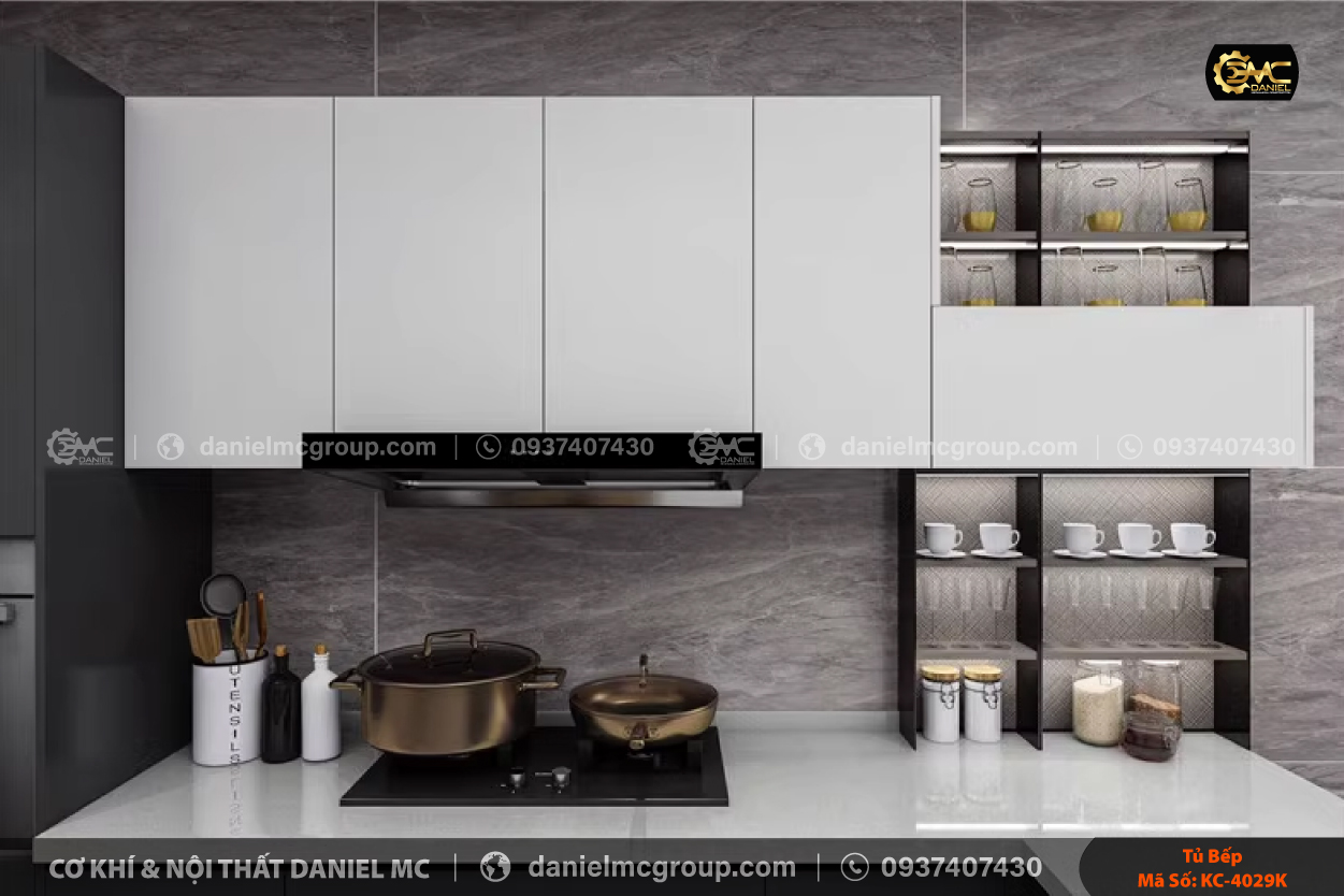 Tủ bếp nhôm kính KC-4029K Tủ bếp nhôm kính KC-4029K