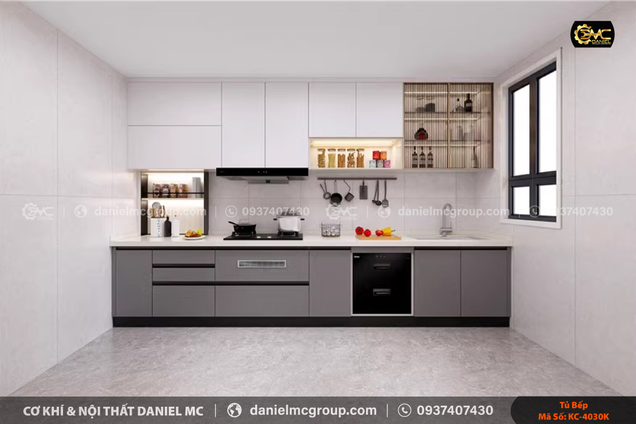 Tủ bếp nhôm kính KC-4030K Tủ bếp nhôm kính KC-4030K