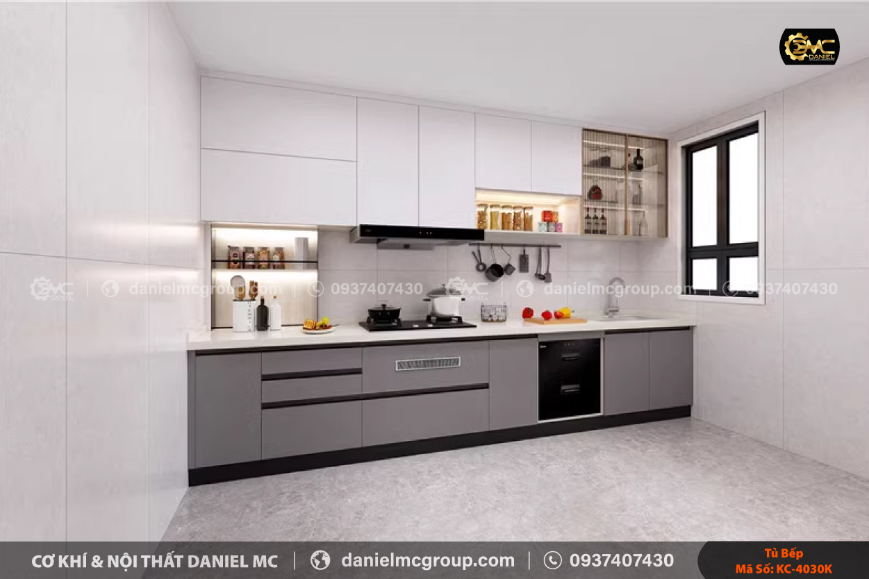 Tủ bếp nhôm kính KC-4030K Tủ bếp nhôm kính KC-4030K