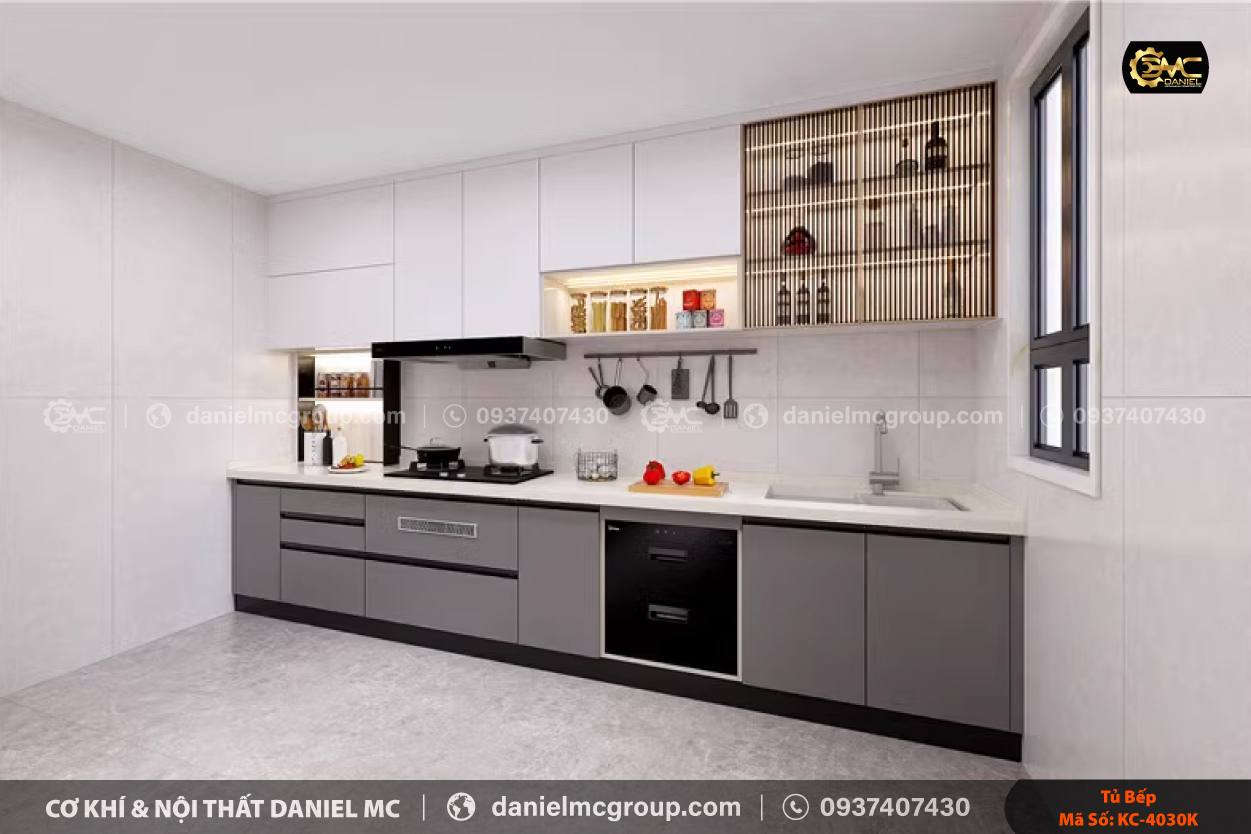 Tủ bếp nhôm kính KC-4030K Tủ bếp nhôm kính KC-4030K