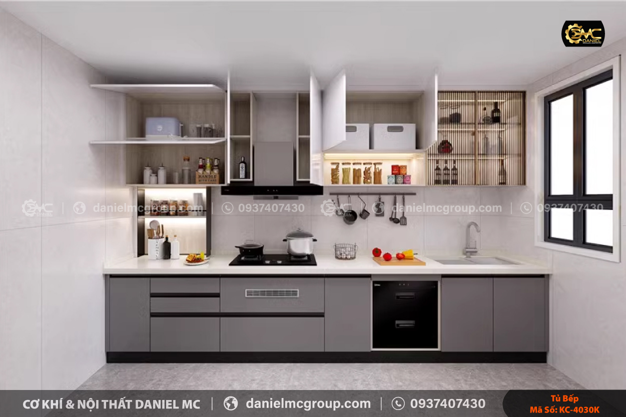 Tủ bếp nhôm kính KC-4030K Tủ bếp nhôm kính KC-4030K