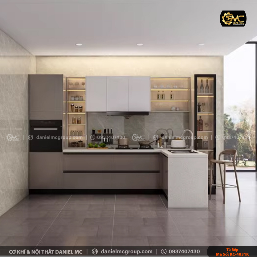 Tủ bếp nhôm kính KC-4031K Tủ bếp nhôm kính KC-4031K