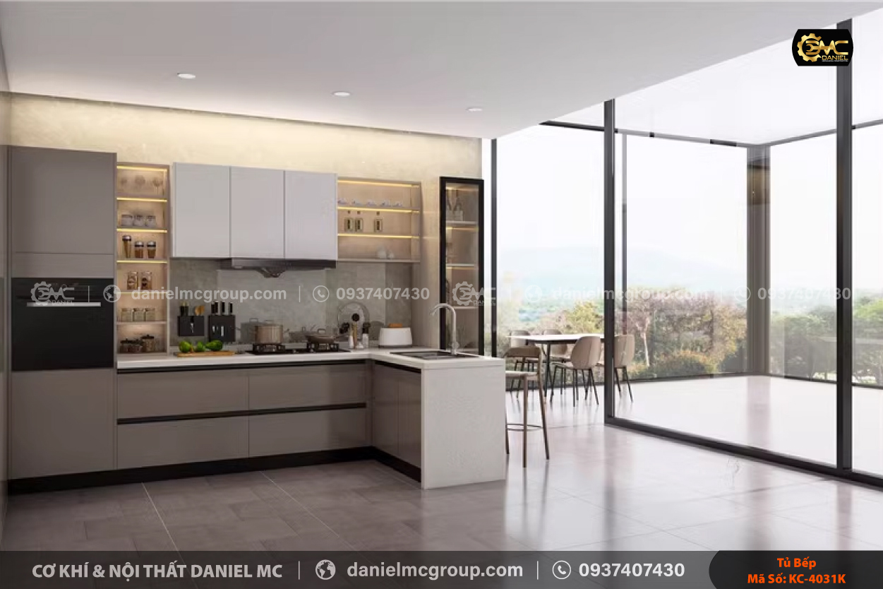 Tủ bếp nhôm kính KC-4031K Tủ bếp nhôm kính KC-4031K