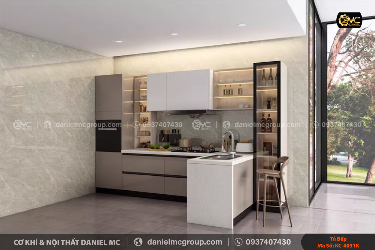 Tủ bếp nhôm kính KC-4031K Tủ bếp nhôm kính KC-4031K