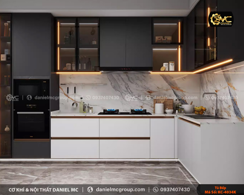 Tủ bếp nhôm kính KC-4034K Tủ bếp nhôm kính KC-4034K