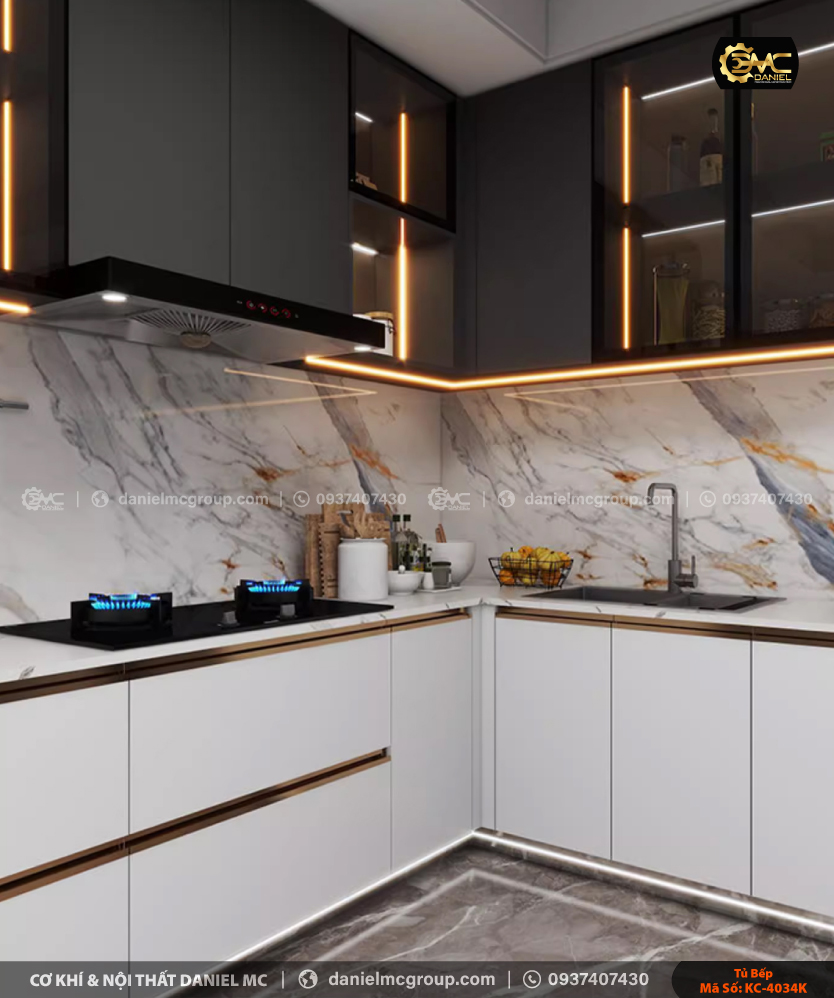 Tủ bếp nhôm kính KC-4034K Tủ bếp nhôm kính KC-4034K